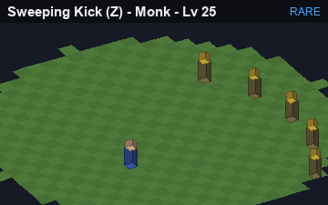 Sweeping Kick (Sweeping Kick at Rare, level 25): animated preview of its visuals