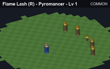 Flame Lash (Flame Lash at Common, level 1): animated preview of its visuals