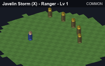 Javelin Storm (Javelin Storm at Common, level 1): animated preview of its visuals