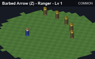 Barbed Arrow (Barbed Arrow at Common, level 1): animated preview of its visuals