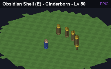 Thick Shell (Obsidian Shell at Epic, level 50): animated preview of its visuals