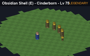 Basalt Shell (Obsidian Shell at Legendary, level 75): animated preview of its visuals