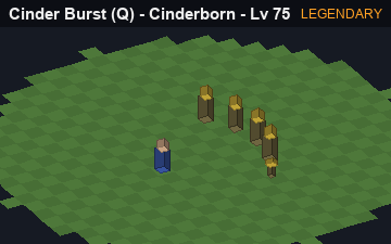 Magma Burst (Cinder Burst at Legendary, level 75): animated preview of its visuals