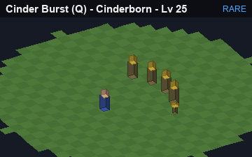 Ember Burst (Cinder Burst at Rare, level 25): animated preview of its visuals