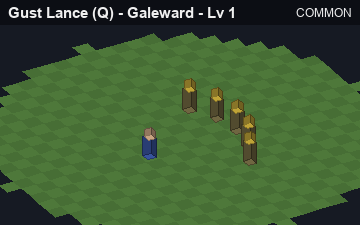 Gust Lance (Gust Lance at Common, level 1): animated preview of its visuals