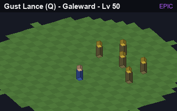 Gale Lance (Gust Lance at Epic, level 50): animated preview of its visuals